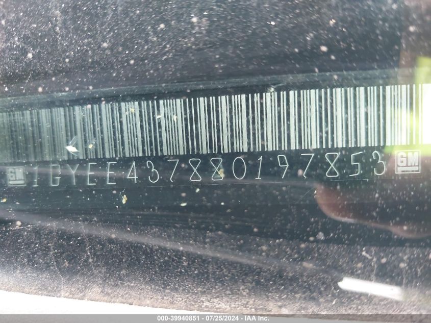 2008 Cadillac Srx V6 VIN: 1GYEE437880197853 Lot: 39940851