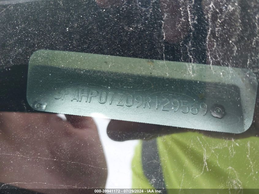 2009 Ford Fusion Se VIN: 3FAHP07Z09R129569 Lot: 39941172