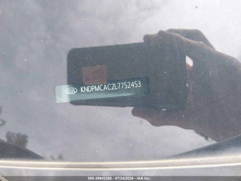 2020 Kia Sportage Lx VIN: KNDPMCAC2L7752453 Lot: 39941250
