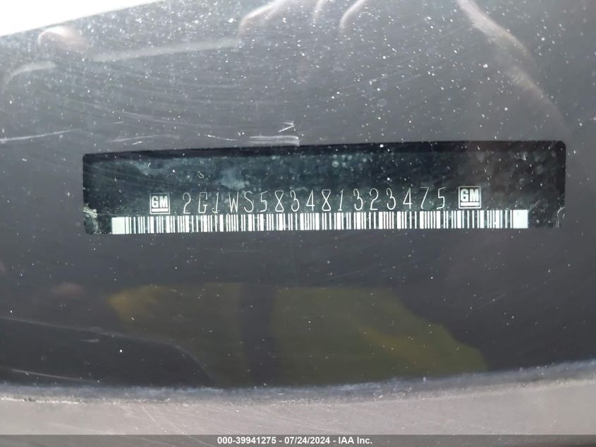 2008 Chevrolet Impala Police VIN: 2G1WS583481323475 Lot: 39941275