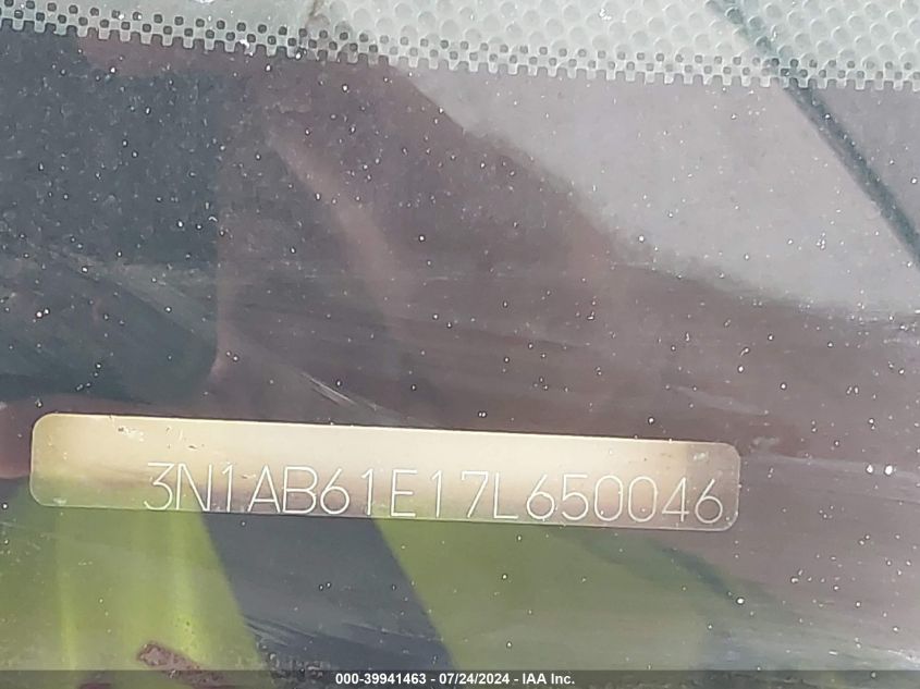 2007 Nissan Sentra 2.0Sl VIN: 3N1AB61E17L650046 Lot: 39941463