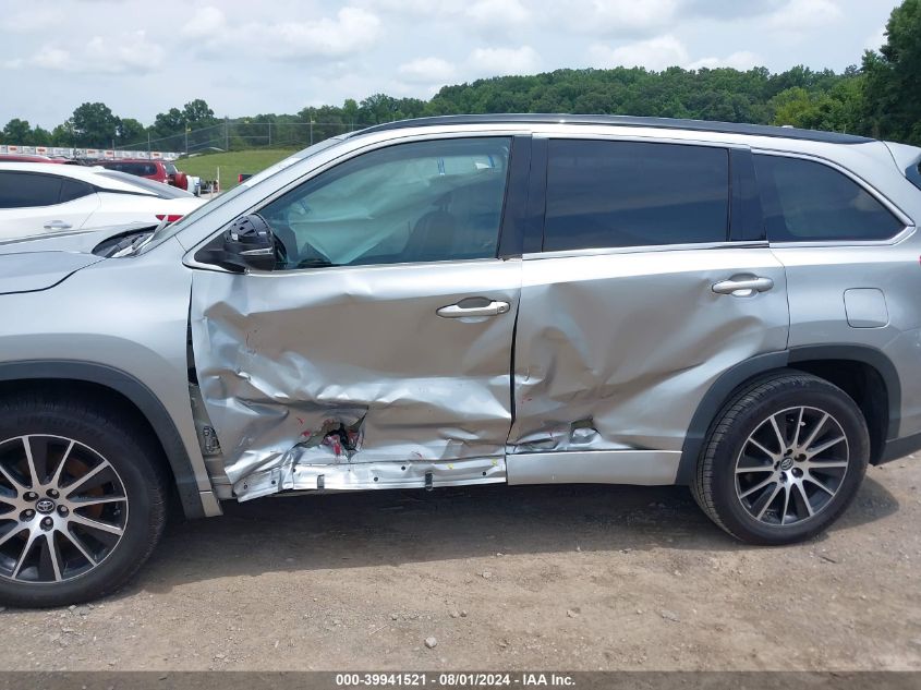 2017 Toyota Highlander Se VIN: 5TDKZRFH3HS511372 Lot: 39941521