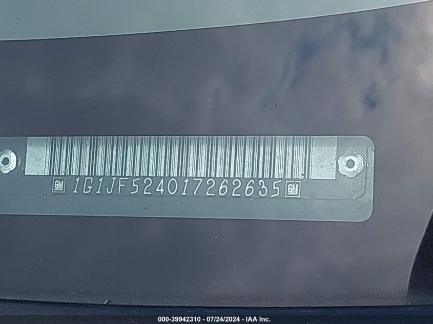 2001 Chevrolet Cavalier Ls VIN: 1G1JF524017262635 Lot: 39942310