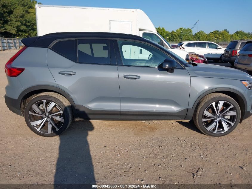 2022 Volvo Xc40 Recharge Pure Electric P8 Twin Ultimate VIN: YV4ED3UB2N2762231 Lot: 39942663