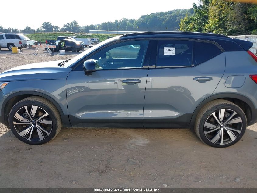 2022 Volvo Xc40 Recharge Pure Electric P8 Twin Ultimate VIN: YV4ED3UB2N2762231 Lot: 39942663