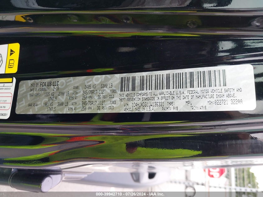VIN 1C4HJXDG1JW136331 2018 JEEP WRANGLER UNLIMITED SPORT S 4X4
