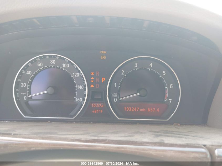 2007 BMW 750Li VIN: WBAHN83587DT74141 Lot: 39942869