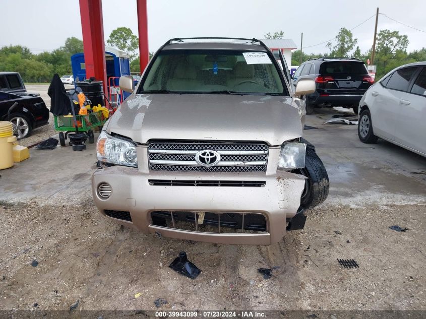 2006 Toyota Highlander Hybrid V6 VIN: JTEDW21A660013777 Lot: 39943099