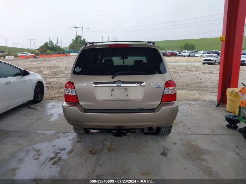 2006 Toyota Highlander Hybrid V6 VIN: JTEDW21A660013777 Lot: 39943099