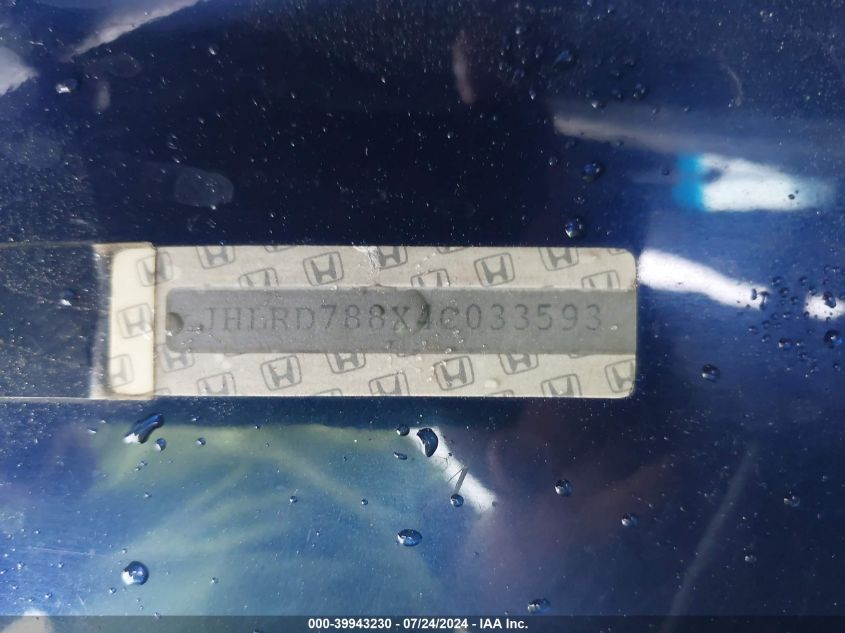 2004 Honda Cr-V Ex VIN: JHLRD788X4C033593 Lot: 39943230