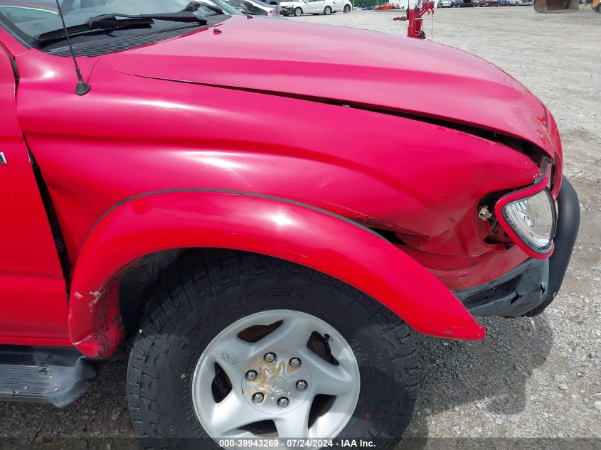 2002 Toyota Tacoma Base V6 VIN: 5TEHN72N92Z061551 Lot: 39943269