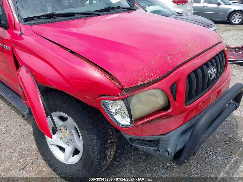 2002 Toyota Tacoma Base V6 VIN: 5TEHN72N92Z061551 Lot: 39943269