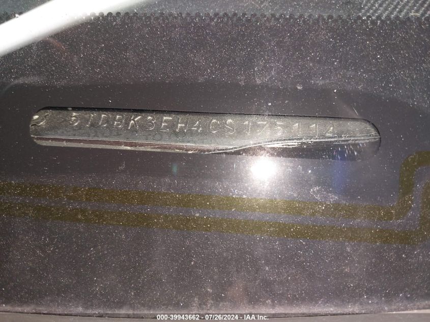 2012 Toyota Highlander Base V6 VIN: 5TDBK3EH4CS175114 Lot: 39943662