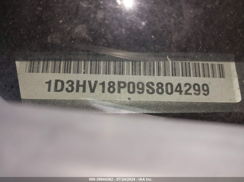 1D3HV18P09S804299 | 2009 DODGE RAM 1500