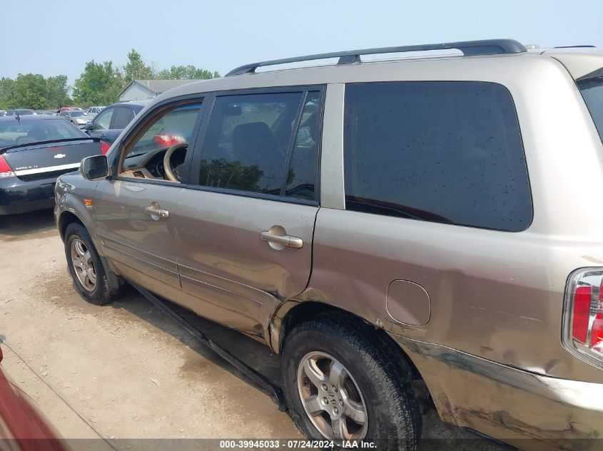 2007 Honda Pilot Ex-L VIN: 5FNYF28527B024552 Lot: 39945033