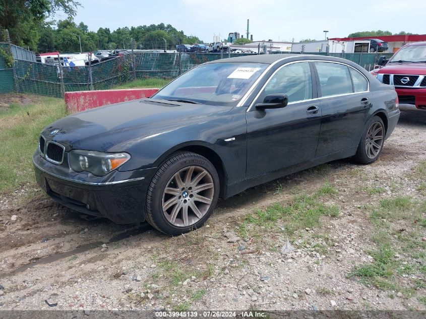 2003 BMW 745Li VIN: WBAGN63433DR10589 Lot: 39945139