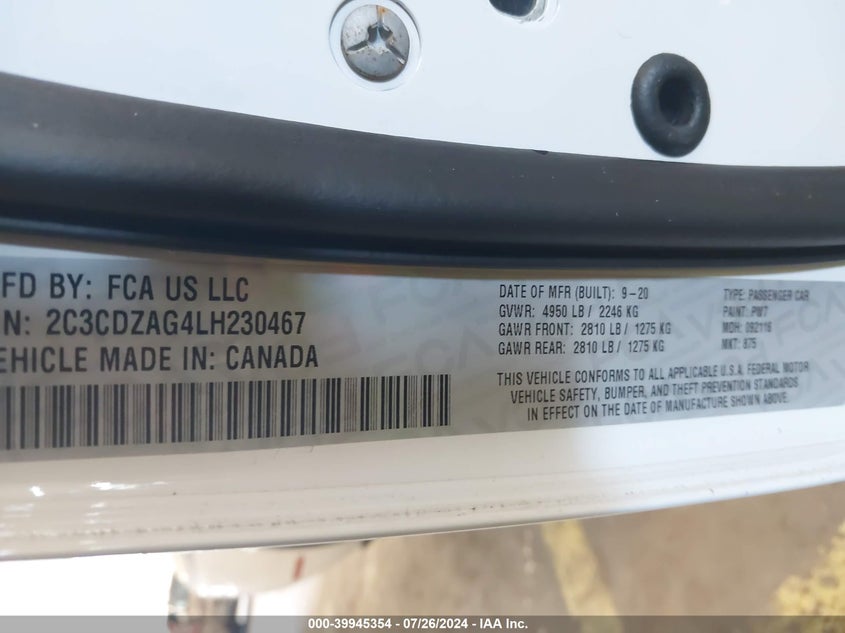 2020 DODGE CHALLENGER SXT - 2C3CDZAG4LH230467