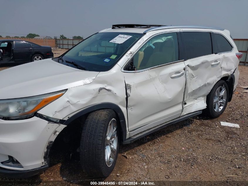 2015 Toyota Highlander Limited Platinum V6 VIN: 5TDYKRFH2FS047809 Lot: 39945495