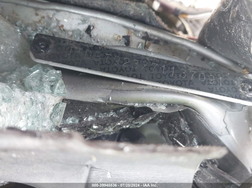 2007 Toyota Yaris VIN: JTDBT923X71137091 Lot: 39945536