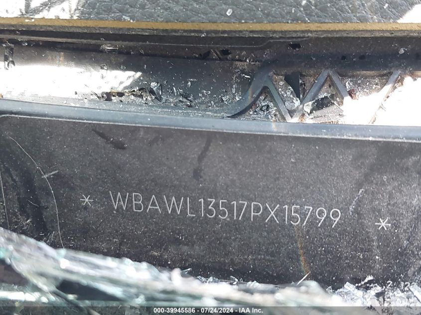 2007 BMW 328I VIN: WBAWL13517PX15799 Lot: 39945586