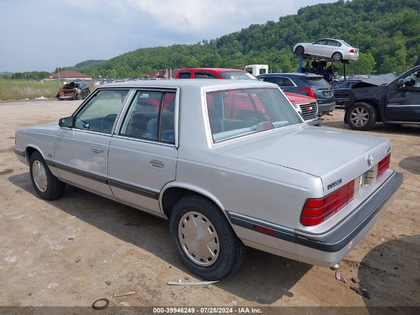 1988 Dodge Aries Le VIN: 1B3BD46K0JF242901 Lot: 39946249