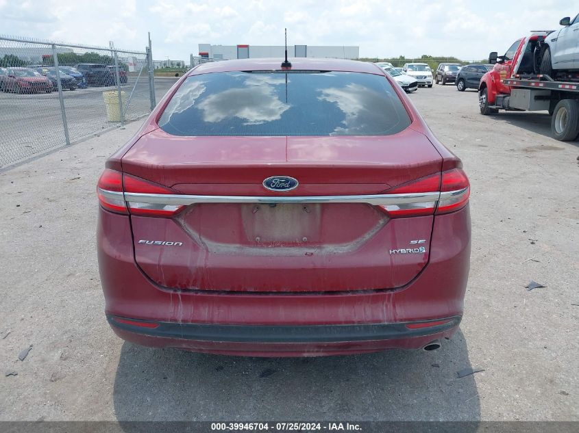 2018 Ford Fusion Hybrid Se VIN: 3FA6P0LU6JR141473 Lot: 39946704