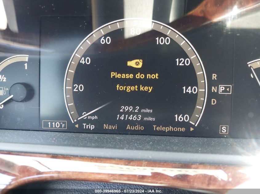 2009 Mercedes-Benz S 550 VIN: WDDNG71X79A247518 Lot: 39946965