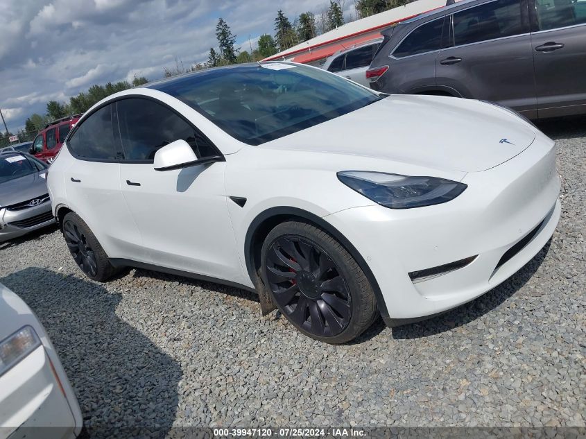 2021 Tesla Model Y Performance Dual Motor All-Wheel Drive VIN: 5YJYGDEF4MF258290 Lot: 39947120