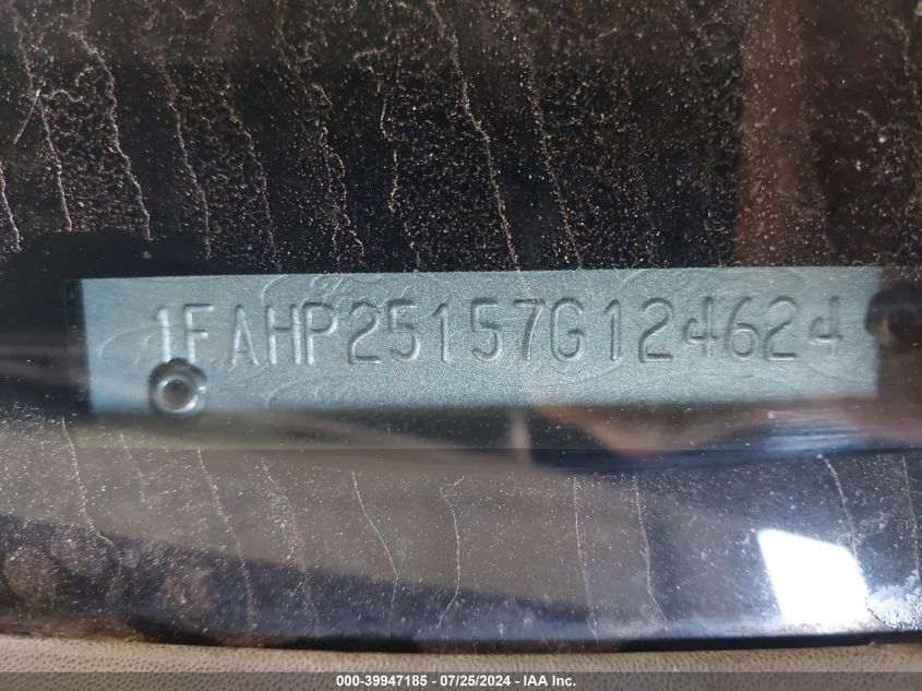 2007 Ford Five Hundred Limited VIN: 1FAHP25157G124624 Lot: 39947185