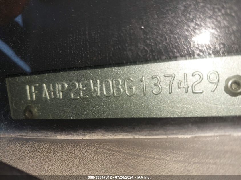 2011 Ford Taurus Sel VIN: 1FAHP2EW0BG137429 Lot: 39947812