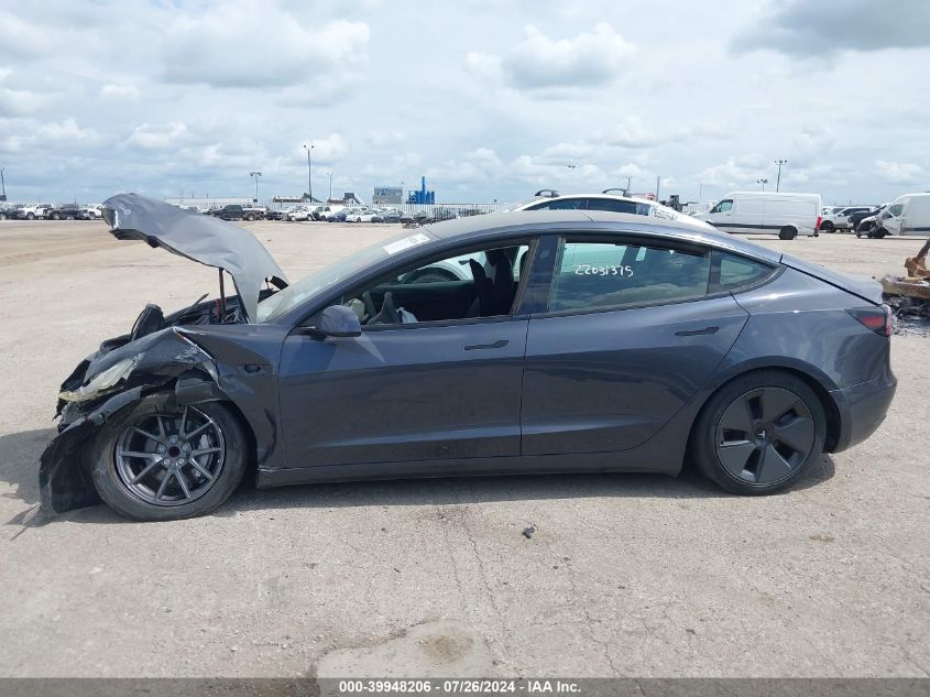 2021 Tesla Model 3 Standard Range Plus Rear-Wheel Drive VIN: 5YJ3E1EA1MF922693 Lot: 39948206