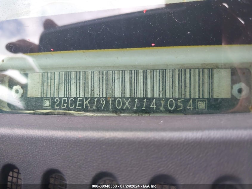 1999 Chevrolet Silverado 1500 Ls VIN: 2GCEK19T0X1141054 Lot: 39948358