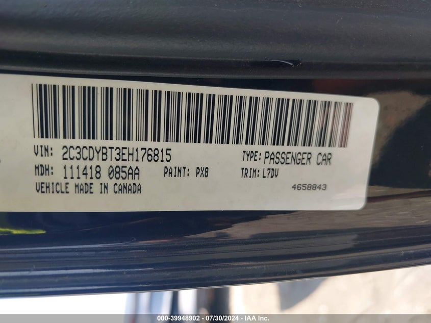 2014 Dodge Challenger R/T VIN: 2C3CDYBT3EH176815 Lot: 39948902