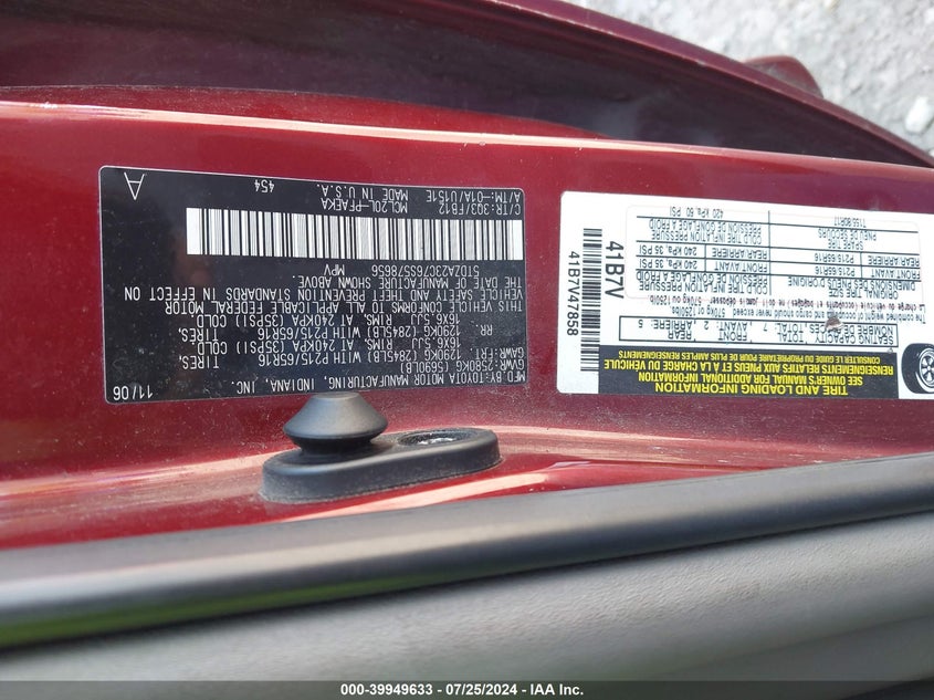 2006 Toyota Sienna Ce VIN: 5TDZA23C76S578656 Lot: 39949633