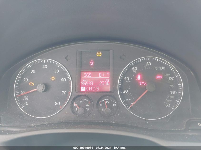 2009 Volkswagen Jetta S VIN: 3VWJZ71K49M155063 Lot: 39949956