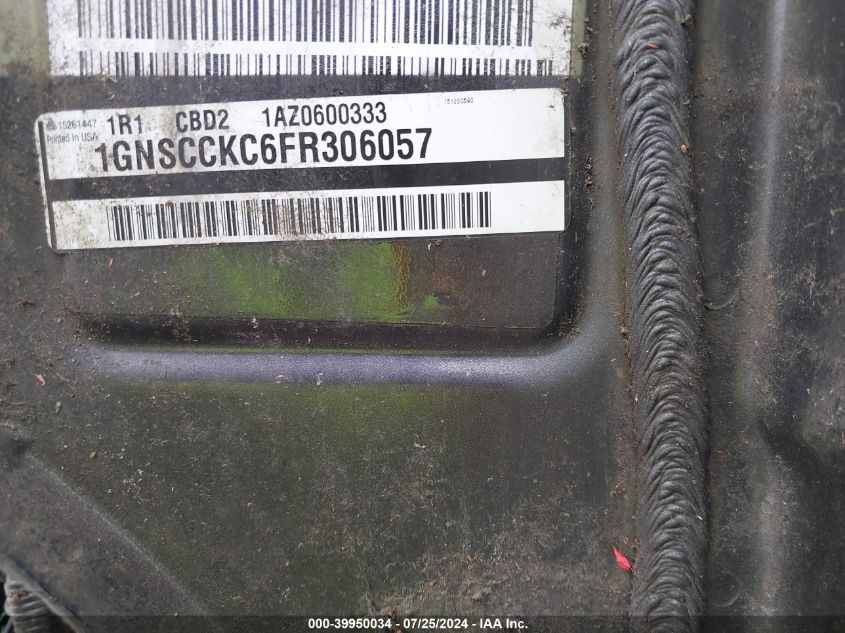 2015 Chevrolet Tahoe C1500 Ltz VIN: 1GNSCCKC6FR306057 Lot: 39950034