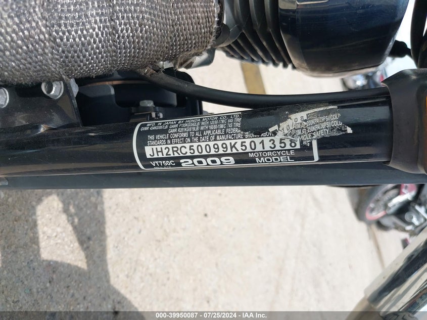 2009 HONDA VT750 C - JH2RC50099K501358