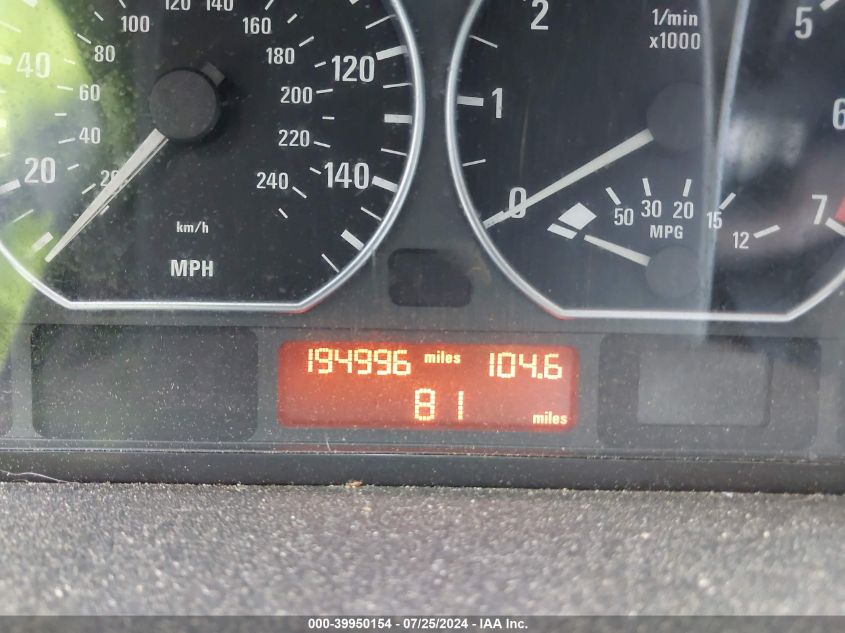 2003 BMW 330I VIN: WBAEV53493KM31168 Lot: 39950154