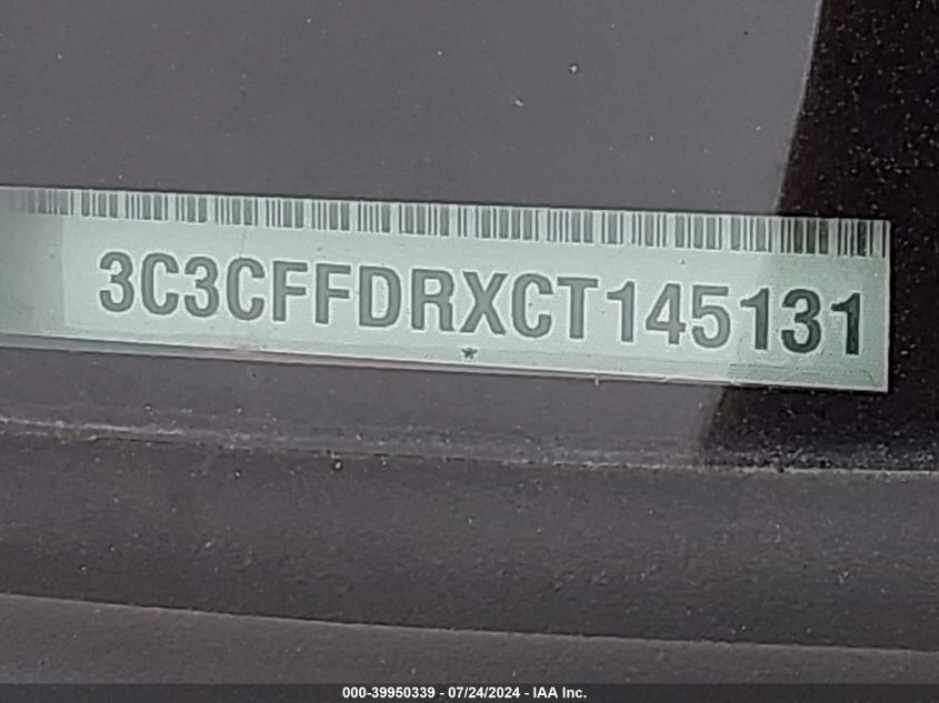 2012 Fiat 500C Pop VIN: 3C3CFFDRXCT145131 Lot: 39950339