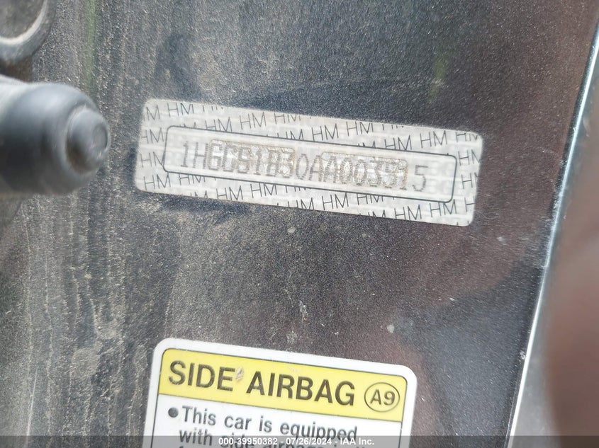 2010 Honda Accord 2.4 Lx-S VIN: 1HGCS1B30AA003515 Lot: 39950382