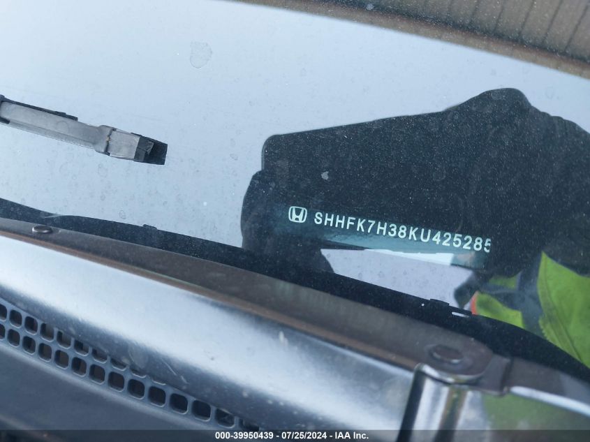 2019 Honda Civic Lx VIN: SHHFK7H38KU425285 Lot: 39950439