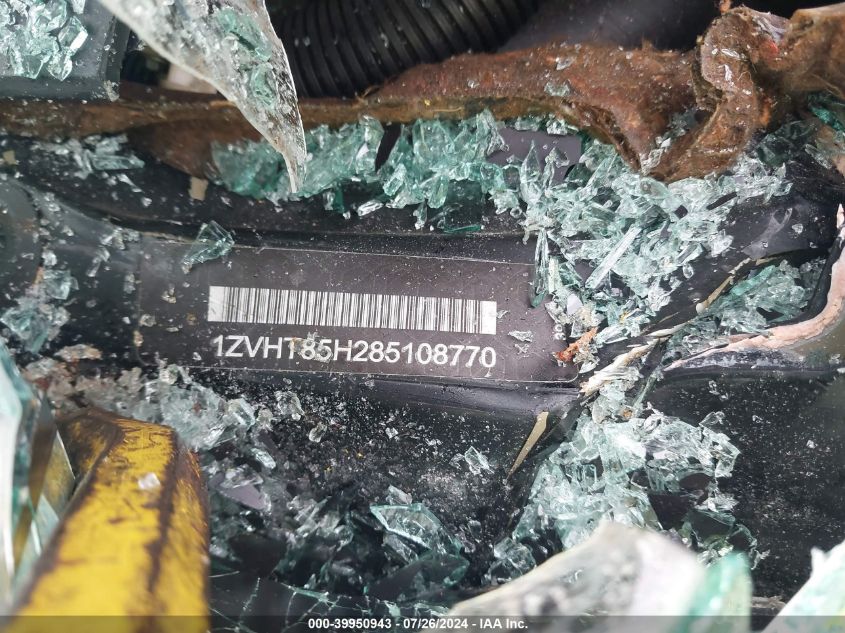 2008 Ford Mustang Gt VIN: 1ZVHT85H285108770 Lot: 39950943