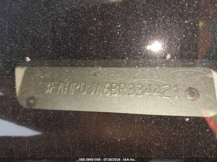 2011 Ford Fusion Sel VIN: 3FAHP0JA6BR334421 Lot: 39951056