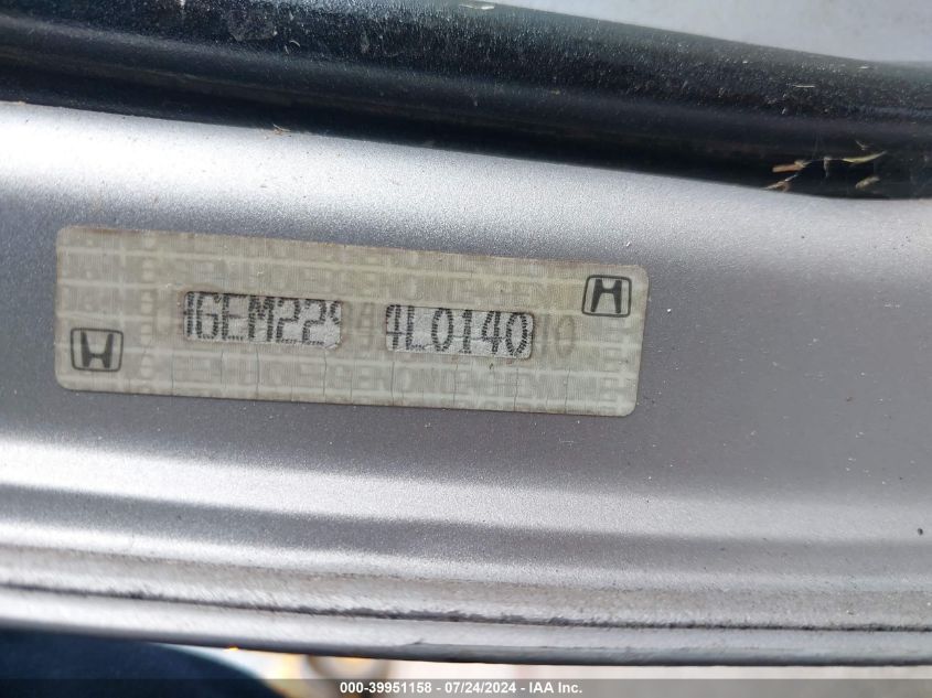 2004 Honda Civic Ex VIN: 1HGEM22944L014040 Lot: 39951158