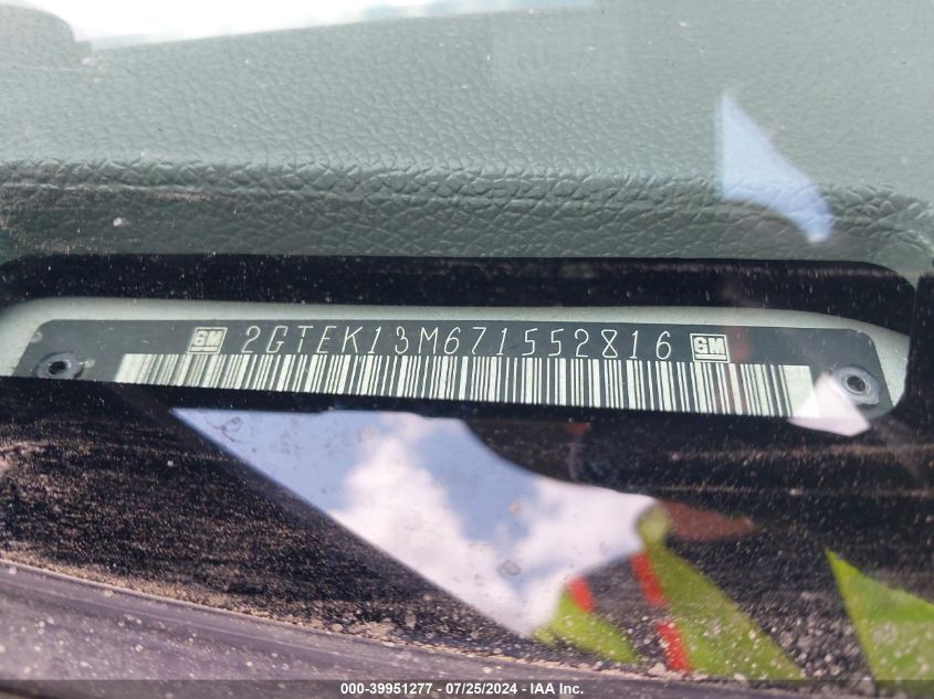 2007 GMC New Sierra K1500 VIN: 2GTEK13M671552816 Lot: 39951277