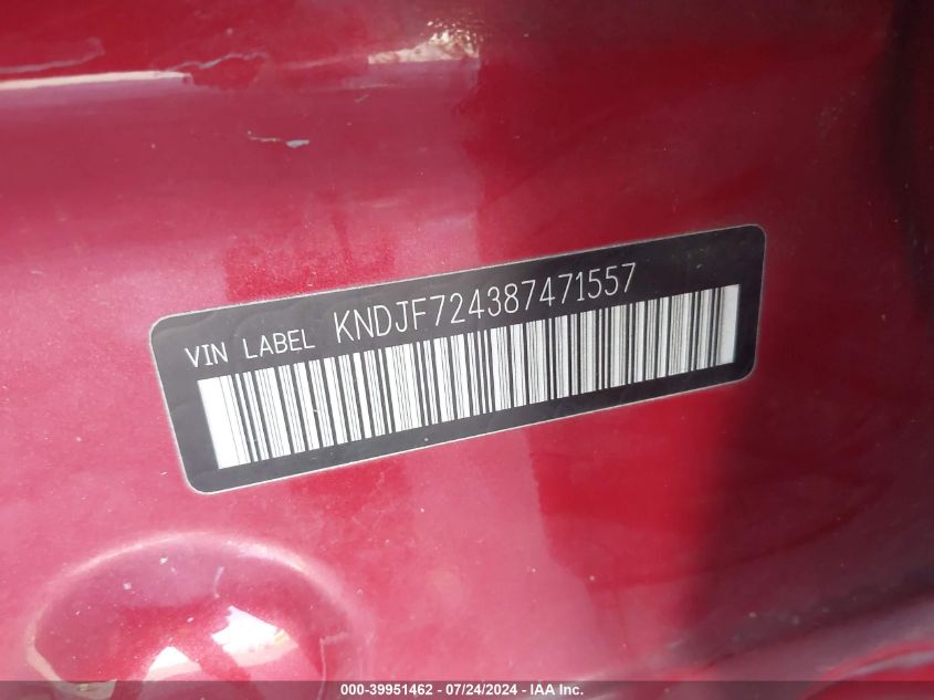 2008 Kia Sportage Lx VIN: KNDJF724387471557 Lot: 39951462