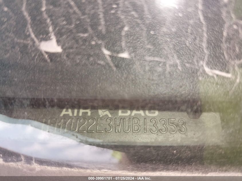 1998 Ford Explorer VIN: 1FMYU22E3WUB13353 Lot: 39951701