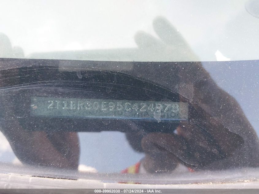 2005 Toyota Corolla Le VIN: 2T1BR30E95C424978 Lot: 39952030