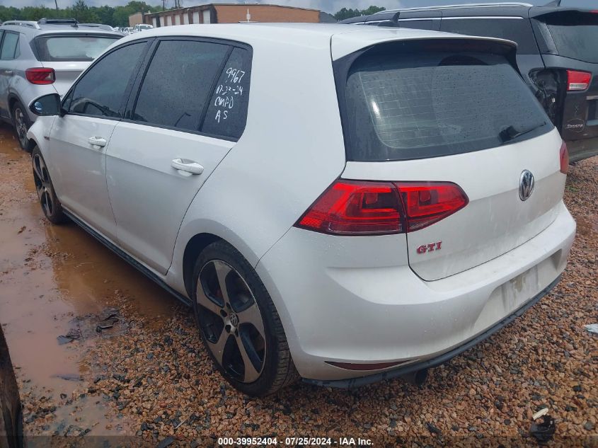 2015 Volkswagen Golf Gti 2.0T Se W/Performance Package 4-Door VIN: 3VW547AUXFM059967 Lot: 39952404