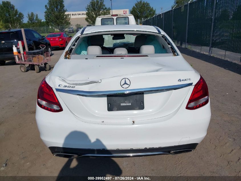 2016 Mercedes-Benz C 300 4Matic VIN: 55SWF4KB7GU109855 Lot: 39952497